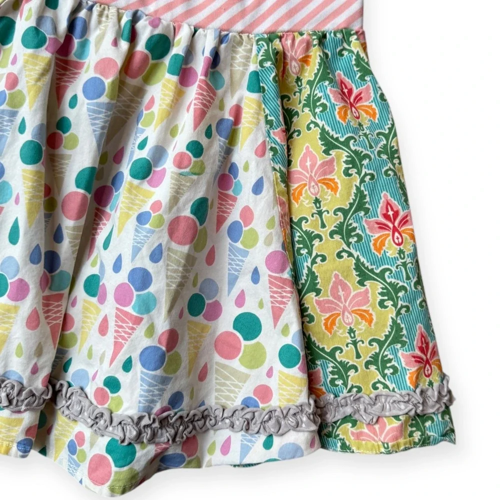 Matilda Jane Girls Patchwork Ice Cream Fruit Skirt Size 6